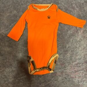 Orange Long Sleeve Baby Onesie